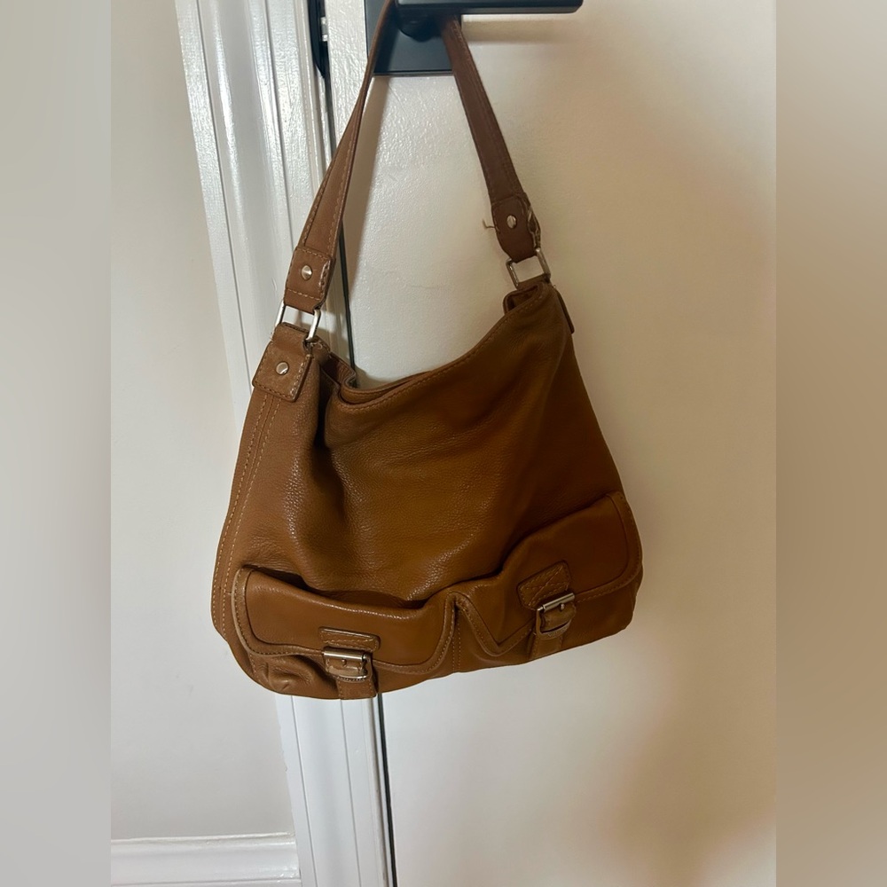 Michael Kors-Tan Leather Hobo Shoulder Bag